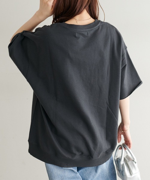 セール】【WEB限定】刺繍ロゴハーフスリーブミニ裏毛スウェット