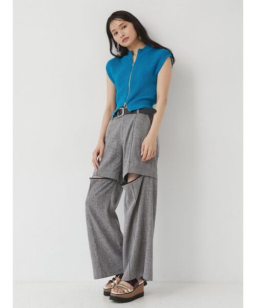 MURUA(ムルーア)の「フロントZIPニットタンク(ニット/セーター・レディース・ホワイト/ブラック/オレンジ/ブルー/その他1・FREE)」の6枚目の写真