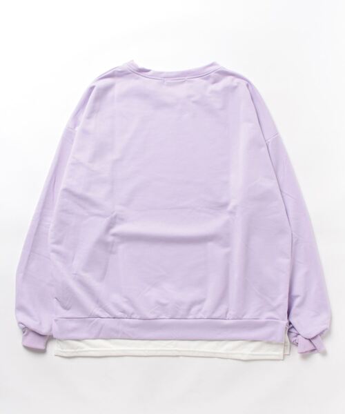 urge:(アージコロン )の「【URGE:】オーバーサイズ レイヤード ロングスリーブ トップス(Tシャツ/カットソー・レディース・オレンジ/ブルー/グレー/パープル・MEDIUM/LARGE/X-LARGE)」の12枚目の写真