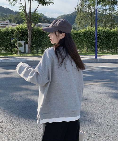 urge:(アージコロン )の「【URGE:】オーバーサイズ レイヤード ロングスリーブ トップス(Tシャツ/カットソー・レディース・オレンジ/ブルー/グレー/パープル・MEDIUM/LARGE/X-LARGE)」の5枚目の写真