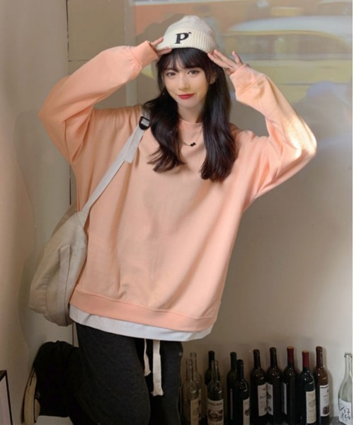urge:(アージコロン )の「【URGE:】オーバーサイズ レイヤード ロングスリーブ トップス(Tシャツ/カットソー・レディース・オレンジ/ブルー/グレー/パープル・MEDIUM/LARGE/X-LARGE)」の10枚目の写真