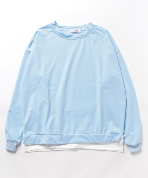 urge:(アージコロン )の「【URGE:】オーバーサイズ レイヤード ロングスリーブ トップス(Tシャツ/カットソー・レディース・オレンジ/ブルー/グレー/パープル・MEDIUM/LARGE/X-LARGE)」の14枚目の写真