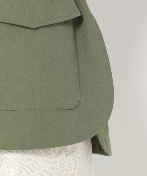 mysty woman（ミスティウーマン）の「ミリタリーベスト 199557（ミリタリージャケット・レディース・カーキ/オフホワイト・FREE）」の6枚目の写真