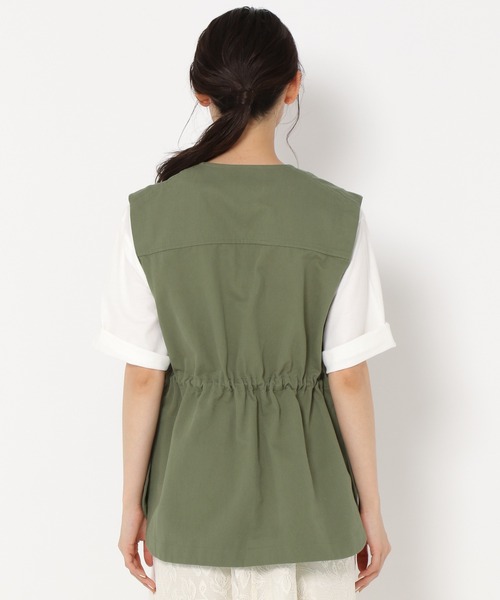 mysty woman（ミスティウーマン）の「ミリタリーベスト 199557（ミリタリージャケット・レディース・カーキ/オフホワイト・FREE）」の9枚目の写真