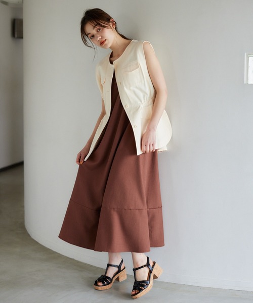 mysty woman（ミスティウーマン）の「ミリタリーベスト 199557（ミリタリージャケット・レディース・カーキ/オフホワイト・FREE）」の16枚目の写真