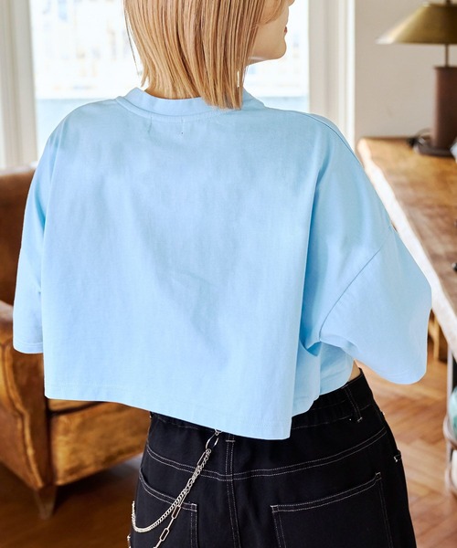 PBLIM（ページボーイリム）の「PAGEBOYLIM/ワイドショートT（Tシャツ/カットソー・レディース・オフホワイト/ブルー/ブラック/ピンク・FREE）」の4枚目の写真