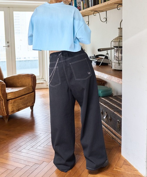 PBLIM（ページボーイリム）の「PAGEBOYLIM/ワイドショートT（Tシャツ/カットソー・レディース・オフホワイト/ブルー/ブラック/ピンク・FREE）」の5枚目の写真