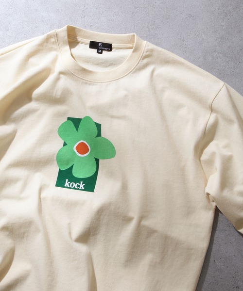 ZIP FIVE（ジップファイブ）の「【ZIP FIVE】【FLOUR ARTS】 花刺繍 ＆ フラワープリント ビッグシルエット 半袖Tシャツ 【ユニセックス】（Tシャツ/カットソー・レディース・ホワイト/ブラック/クリーム/ホワイト×グリーン/ホワイト×ブルー/オートミール/ブラック系/グレー系/ベージュ系/アイボリー系/ネイビー系/杢グレー/ネイビー・SMALL/MEDIUM/LARGE）」の10枚目の写真