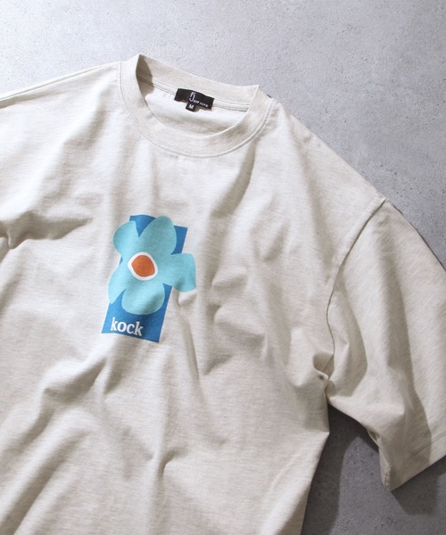 ZIP FIVE（ジップファイブ）の「【ZIP FIVE】【FLOUR ARTS】 花刺繍 ＆ フラワープリント ビッグシルエット 半袖Tシャツ 【ユニセックス】（Tシャツ/カットソー・レディース・ホワイト/ブラック/クリーム/ホワイト×グリーン/ホワイト×ブルー/オートミール/ブラック系/グレー系/ベージュ系/アイボリー系/ネイビー系/杢グレー/ネイビー・SMALL/MEDIUM/LARGE）」の11枚目の写真