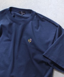 【ZIP FIVE】【FLOUR ARTS】 花刺繍 & フラワープリント ビッグシルエット 半袖Tシャツ 【ユニセックス】