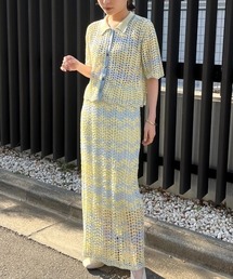 新品　casa fline ハンドニットボーダートップス CASA FLINE（カーサフライン）の「ハンドニットボーダートップス