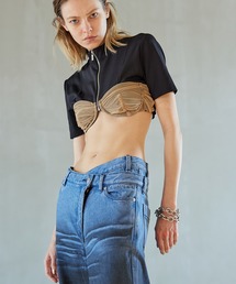 PRANK PROJECT | クロップドジップジャージートップ / Cropped Jersey Top(Tシャツ/カットソー)