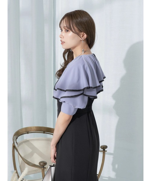 earth music&ecology（アースミュージックアンドエコロジー）の「パイピング衿付きドッキングワンピース（ワンピース・レディース・ブルー/ブラック/ベージュ・S/M）」の9枚目の写真