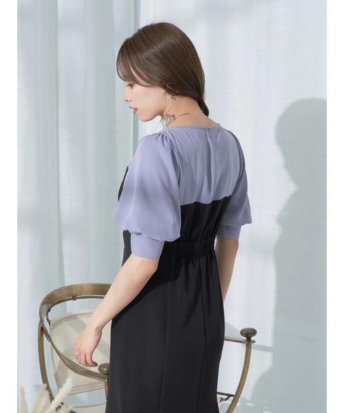 earth music&ecology（アースミュージックアンドエコロジー）の「パイピング衿付きドッキングワンピース（ワンピース・レディース・ブルー/ブラック/ベージュ・S/M）」の16枚目の写真