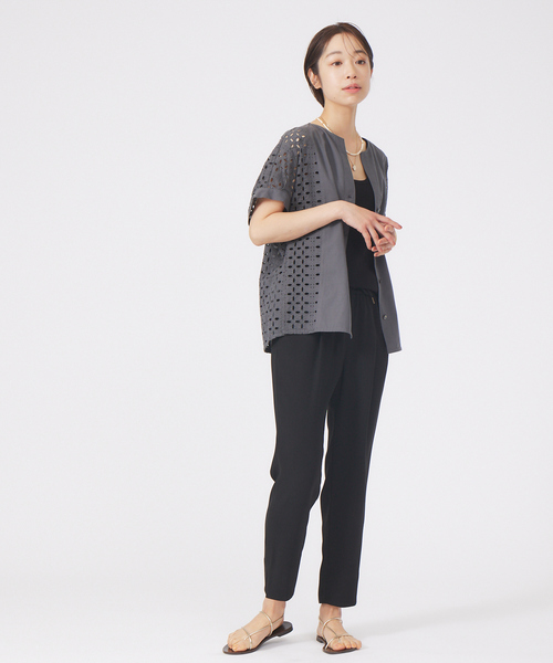 qualite（カリテ）の「レースドルマンブラウス（シャツ/ブラウス・レディース・ホワイト/チャコールグレー・フリー）」の3枚目の写真