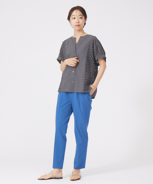 qualite（カリテ）の「レースドルマンブラウス（シャツ/ブラウス・レディース・ホワイト/チャコールグレー・フリー）」の4枚目の写真