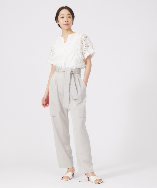 qualite（カリテ）の「レースドルマンブラウス（シャツ/ブラウス・レディース・ホワイト/チャコールグレー・フリー）」の5枚目の写真