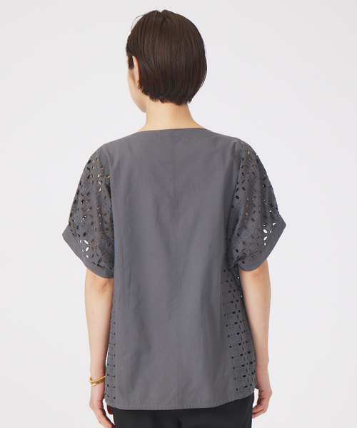 qualite（カリテ）の「レースドルマンブラウス（シャツ/ブラウス・レディース・ホワイト/チャコールグレー・フリー）」の7枚目の写真