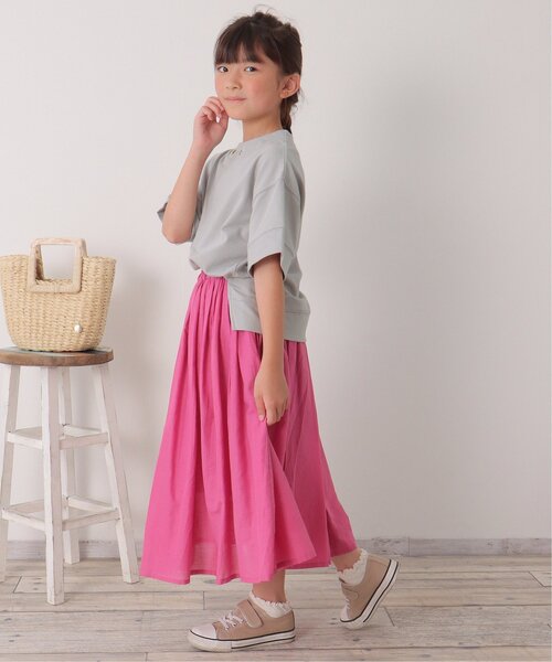 ikka（イッカ）の「【親子コーデ】鹿の子ワイドネックプルオーバー（120~160cm）（Tシャツ/カットソー・キッズ・ブルー/ライトグレー・120/130/140/150/160）」の7枚目の写真