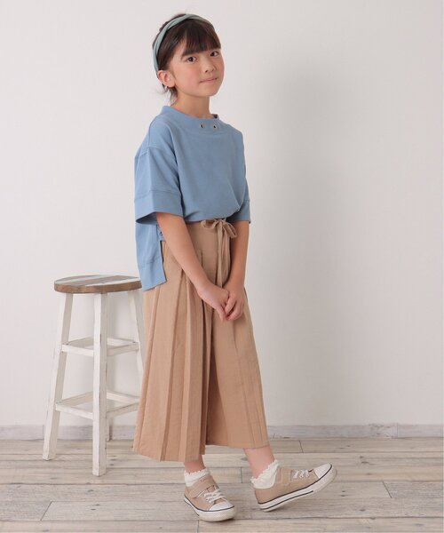 ikka（イッカ）の「【親子コーデ】鹿の子ワイドネックプルオーバー（120~160cm）（Tシャツ/カットソー・キッズ・ブルー/ライトグレー・120/130/140/150/160）」の9枚目の写真