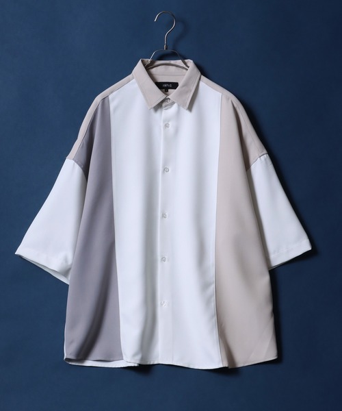 ANPAS(アンパス)の「ANPAS Twill Fabric Oversized Drop Shoulder Color Switching Shirt/ANPAS ツイル オーバーサイズ ドロップショルダー 配色切替 シャツ(シャツ/ブラウス・メンズ・ブラック系その他2/ブラック系その他/ホワイト系その他2/ホワイト系その他/ベージュ系その他/ホワイト系その他3・M/L)」の21枚目の写真
