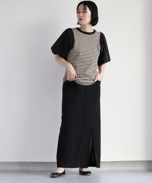 cepo(セポ)の「キリカエボリュームスリーブTee(Tシャツ/カットソー・レディース・ブラック/オフホワイト/ベージュ・M)」の22枚目の写真