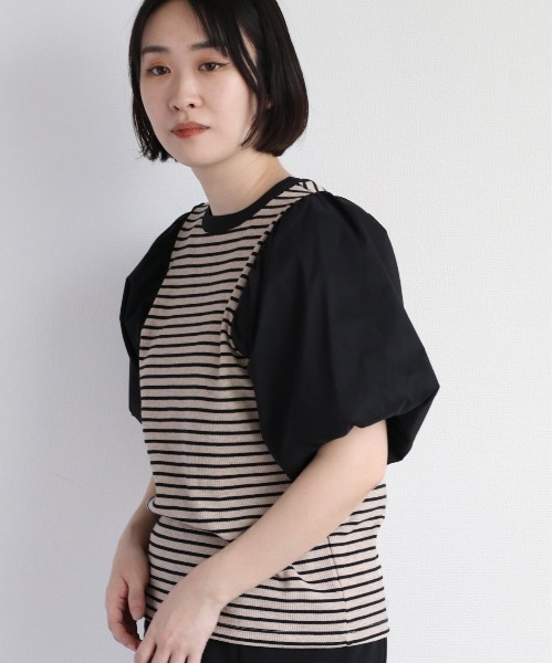 cepo(セポ)の「キリカエボリュームスリーブTee(Tシャツ/カットソー・レディース・ブラック/オフホワイト/ベージュ・M)」の20枚目の写真