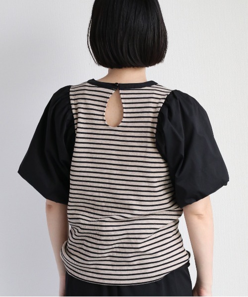 cepo(セポ)の「キリカエボリュームスリーブTee(Tシャツ/カットソー・レディース・ブラック/オフホワイト/ベージュ・M)」の21枚目の写真