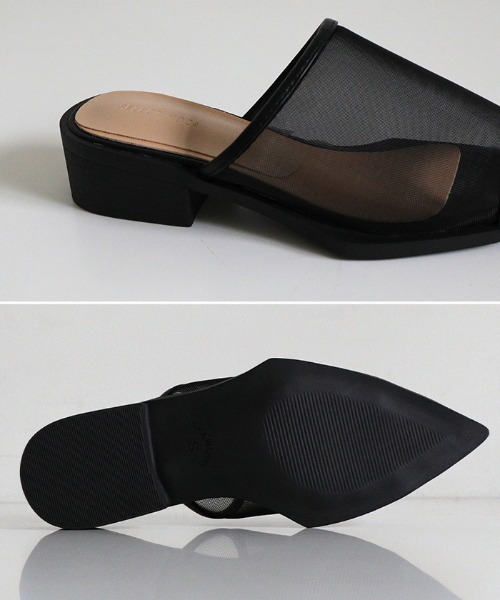 select MOCA（セレクトモカ）の「シースルーメッシュサンダル（サンダル・レディース・ブラック/オフホワイト・SMALL/MEDIUM/LARGE）」の4枚目の写真