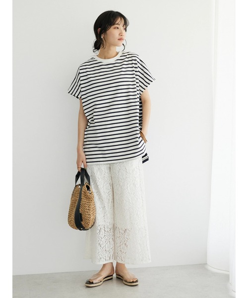 CRAFT STANDARD BOUTIQUE(クラフトスタンダードブティック)の「花柄レースイージーパンツ(その他パンツ・レディース・チャコールグレー/オフホワイト・FREE)」の5枚目の写真