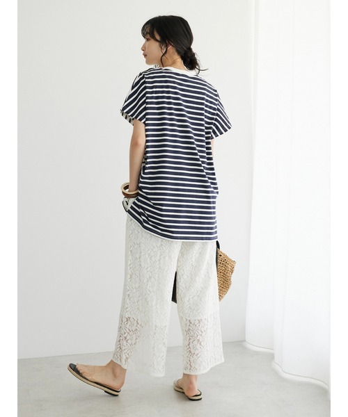 CRAFT STANDARD BOUTIQUE(クラフトスタンダードブティック)の「花柄レースイージーパンツ(その他パンツ・レディース・チャコールグレー/オフホワイト・FREE)」の7枚目の写真
