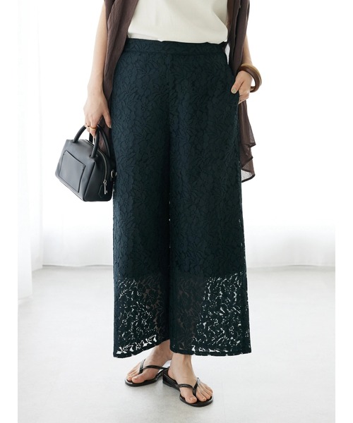CRAFT STANDARD BOUTIQUE(クラフトスタンダードブティック)の「花柄レースイージーパンツ(その他パンツ・レディース・チャコールグレー/オフホワイト・FREE)」の10枚目の写真