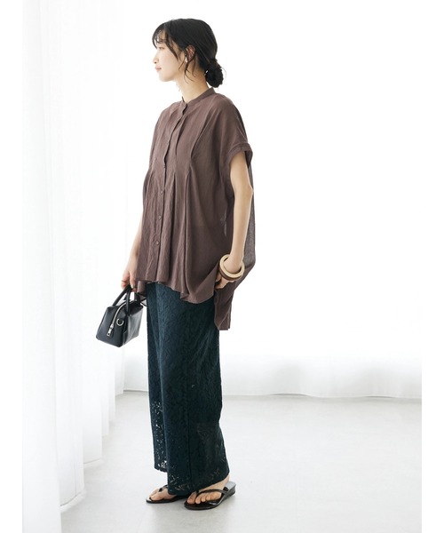 CRAFT STANDARD BOUTIQUE(クラフトスタンダードブティック)の「花柄レースイージーパンツ(その他パンツ・レディース・チャコールグレー/オフホワイト・FREE)」の16枚目の写真