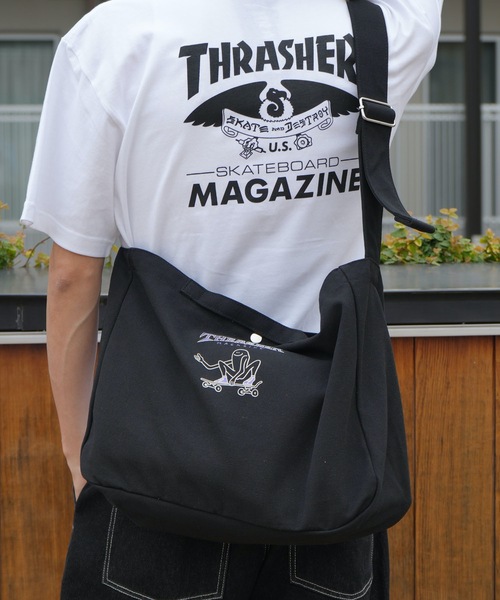 THRASHER(スラッシャー)の「CANVAS Shoulder Bag/スラッシャーキャンバスショルダーバッグ(ショルダーバッグ・メンズ・ブラック/グレー/ホワイト/ベージュ/ブラック系その他/ホワイト系その他2/ブラック系その他2/ホワイト系その他・FREE)」の6枚目の写真