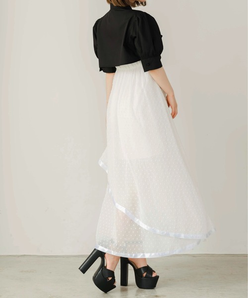 apres jour by あかちゃす（アプレジュールバイアカチャス）の「【あかちゃすコラボアイテム】レイヤードキャミワンピース【ZOZOTOWN限定アイテム】（ワンピース・レディース・ブラック/オフホワイト/ピンク・X-LARGE/フリー）」の8枚目の写真