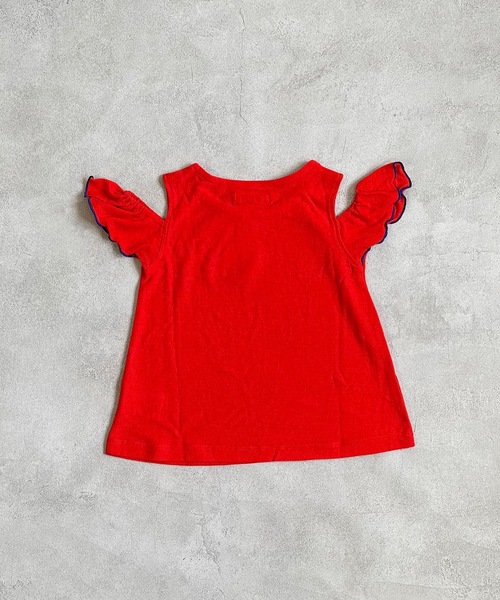 CALMIA（カルミア）の「オフショルダーカットソー(90～150cm)（Tシャツ/カットソー・キッズ・ベージュ/グリーン/レッド/ピンク/ライトブルー・90/100/110/120/130/140/150）」の10枚目の写真