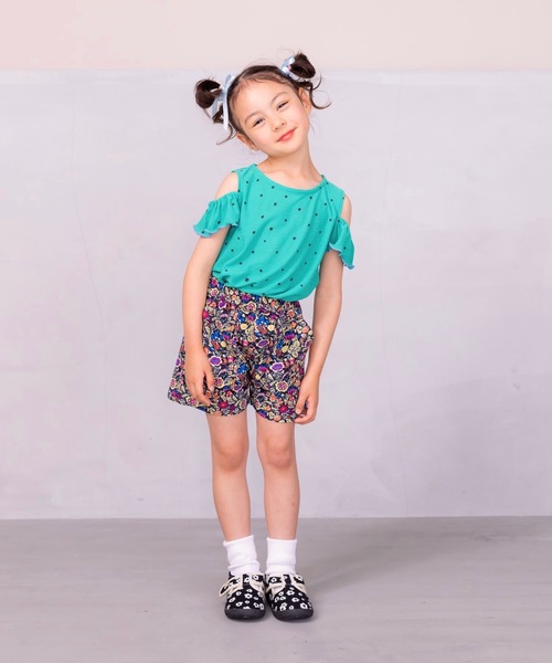 CALMIA（カルミア）の「オフショルダーカットソー(90～150cm)（Tシャツ/カットソー・キッズ・ベージュ/グリーン/レッド/ピンク/ライトブルー・90/100/110/120/130/140/150）」の11枚目の写真