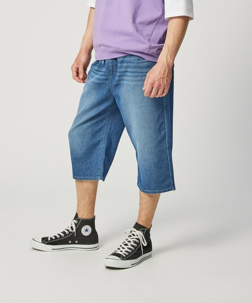 BACK NUMBER（バックナンバー）の「BACK NUMBER(バックナンバー)メッシュデニムクロップド（その他パンツ・メンズ・ダークインディゴブルー/オフホワイト/ライトインディゴブルー・S/M/L/XL）」の15枚目の写真
