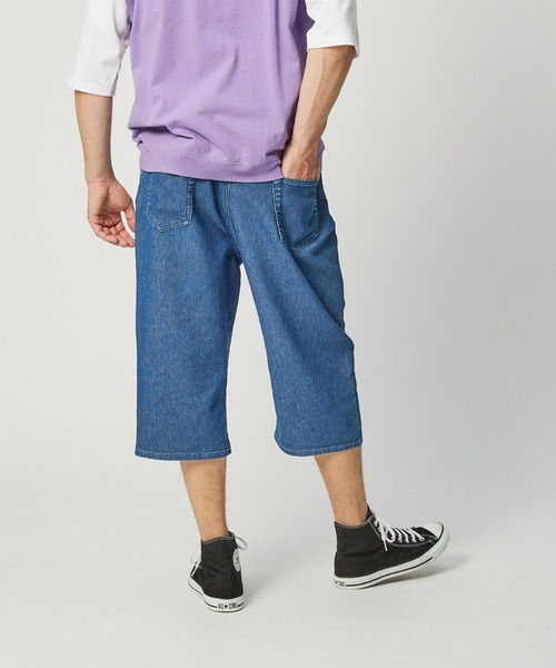 BACK NUMBER（バックナンバー）の「BACK NUMBER(バックナンバー)メッシュデニムクロップド（その他パンツ・メンズ・ダークインディゴブルー/オフホワイト/ライトインディゴブルー・S/M/L/XL）」の9枚目の写真