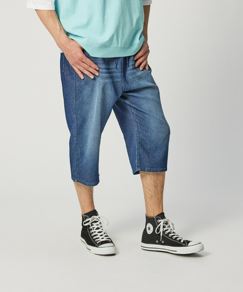 BACK NUMBER（バックナンバー）の「BACK NUMBER(バックナンバー)メッシュデニムクロップド（その他パンツ・メンズ・ダークインディゴブルー/オフホワイト/ライトインディゴブルー・S/M/L/XL）」の4枚目の写真