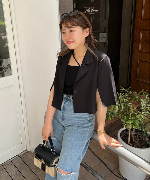 prose verse（プロズヴェール）の「スリットスリーブ5分袖ショート