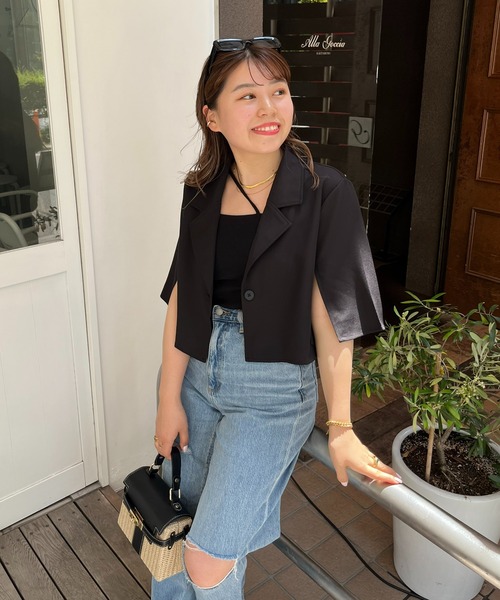 prose verse（プロズヴェール）の「スリットスリーブ5分袖ショート