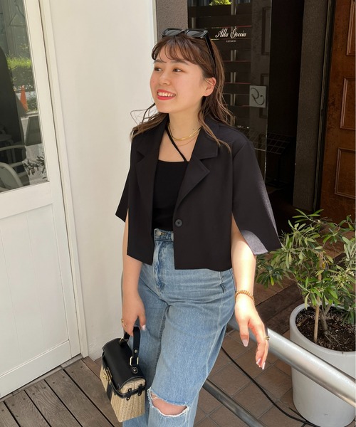 prose verse（プロズヴェール）の「スリットスリーブ5分袖ショート