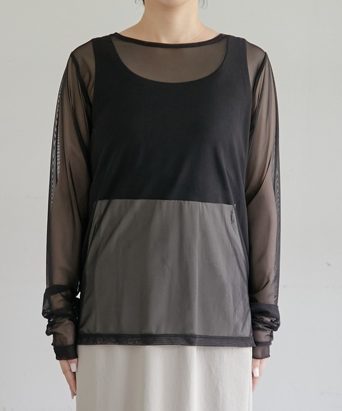 COLLAGE GALLARDAGALANTE（コラージュガリャルダガランテ）の「チュールロンT（Tシャツ/カットソー・レディース・アイボリー/ブラック・FREE）」の19枚目の写真