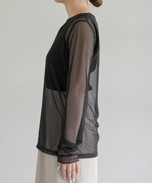 COLLAGE GALLARDAGALANTE（コラージュガリャルダガランテ）の「チュールロンT（Tシャツ/カットソー・レディース・アイボリー/ブラック・FREE）」の5枚目の写真