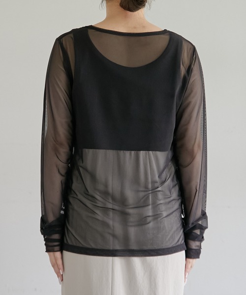 COLLAGE GALLARDAGALANTE（コラージュガリャルダガランテ）の「チュールロンT（Tシャツ/カットソー・レディース・アイボリー/ブラック・FREE）」の16枚目の写真