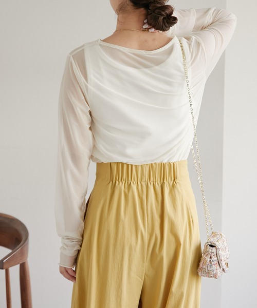 COLLAGE GALLARDAGALANTE（コラージュガリャルダガランテ）の「チュールロンT（Tシャツ/カットソー・レディース・アイボリー/ブラック・FREE）」の3枚目の写真