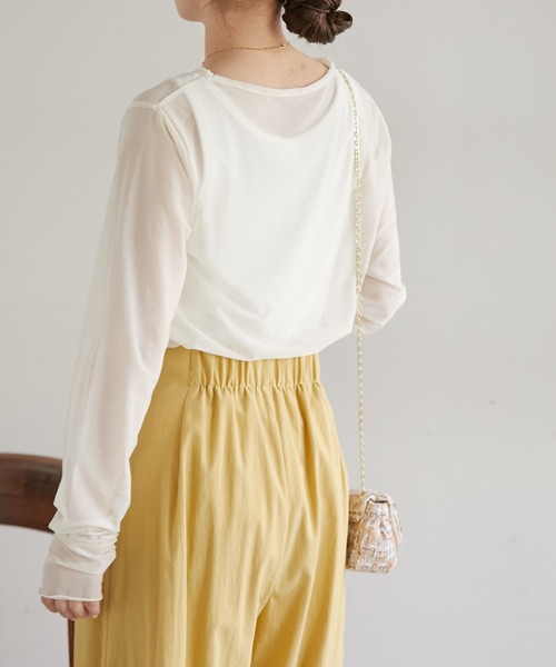 COLLAGE GALLARDAGALANTE（コラージュガリャルダガランテ）の「チュールロンT（Tシャツ/カットソー・レディース・アイボリー/ブラック・FREE）」の14枚目の写真