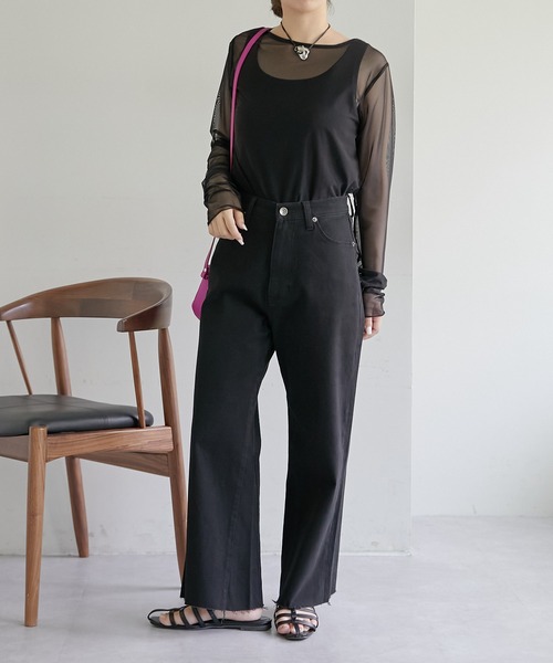 COLLAGE GALLARDAGALANTE（コラージュガリャルダガランテ）の「チュールロンT（Tシャツ/カットソー・レディース・アイボリー/ブラック・FREE）」の12枚目の写真