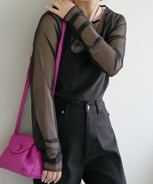 COLLAGE GALLARDAGALANTE（コラージュガリャルダガランテ）の「チュールロンT（Tシャツ/カットソー・レディース・アイボリー/ブラック・FREE）」の18枚目の写真